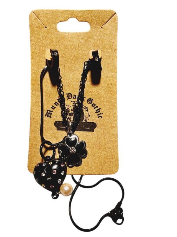 Kit Pulseira Gargantilha 30 cm Brincos Strass - Imagem 2